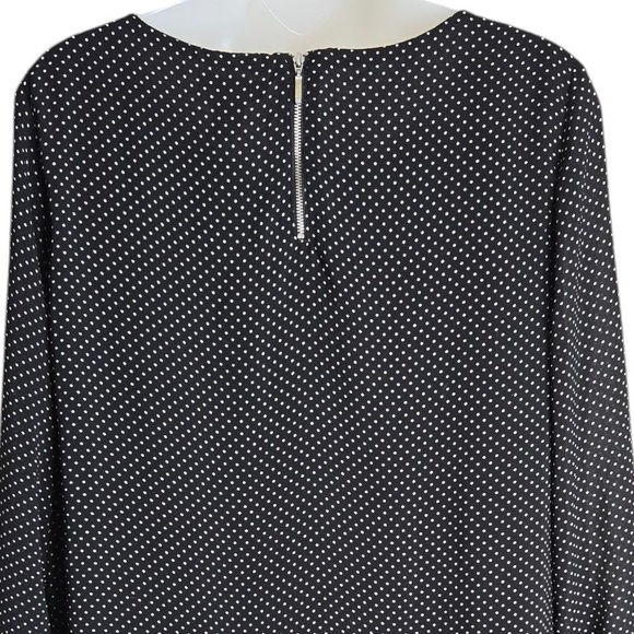 H&M Womens Polka Dot Dress Size 12 Zipper Closure Pleated Front Lined‎ Shift - Picture 7 of 8